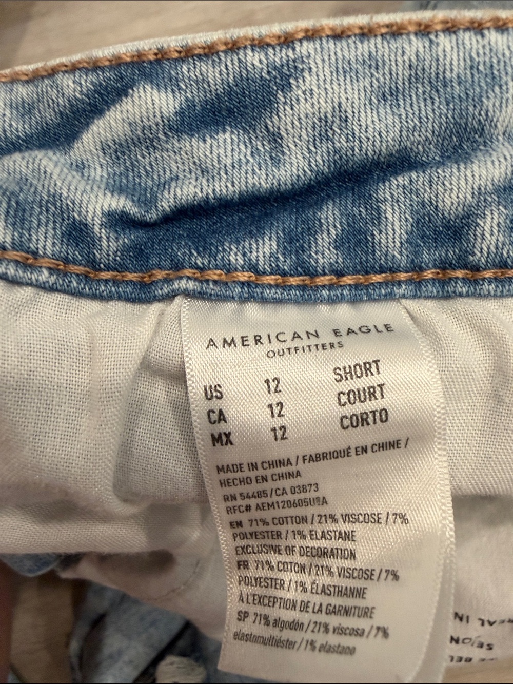 2 Pairs American Eagle Light Super Hi-Rise Jeggings Ripped Jeans Short Length - Picture 7 of 10